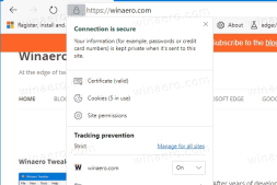 Microsoft Edge收到重新设计的“查看网站信息”弹出窗口