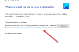 创建快捷方式以在InPrivate模式下打开Edge