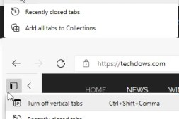 Microsoft Edge 垂直标签获得键盘快捷键