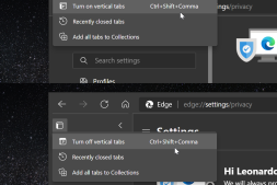Edge Canary 现在可让您使用键盘快捷键显示和隐藏垂直选项卡