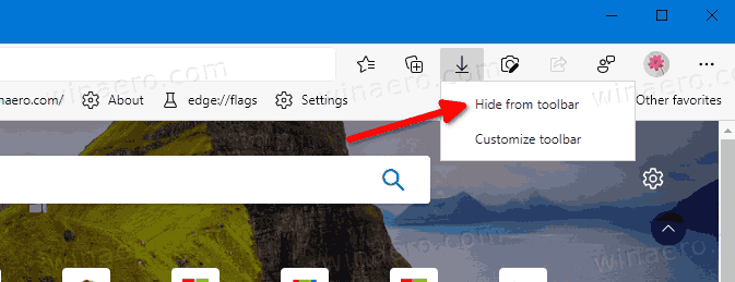 Edge-remove-Downloads-button-from-toolbar