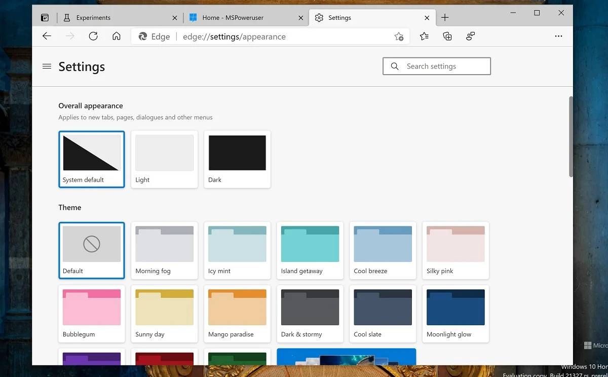 Microsoft Edge将获得新的颜色选择器和主题选项